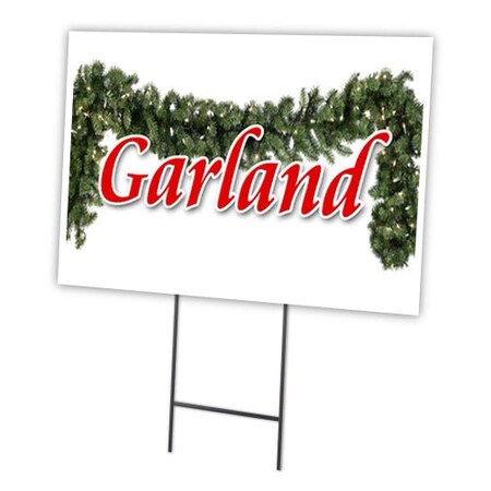 Signmission Garland Yard Sign & Stake outdoor plastic coroplast window, C-1216 Garland C-1216 Garland